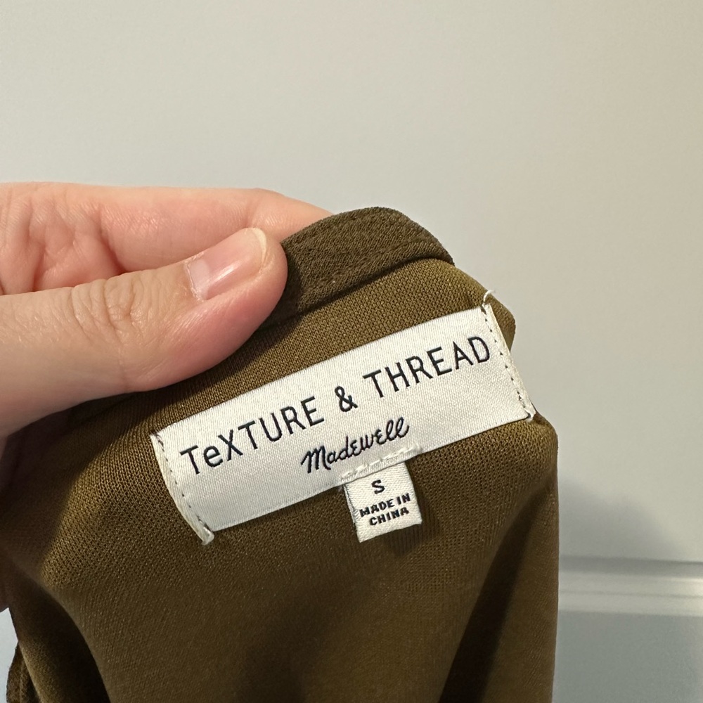 Thread & Texture/Madewell Olive Green Button-Down Dress - Picture 4 of 5